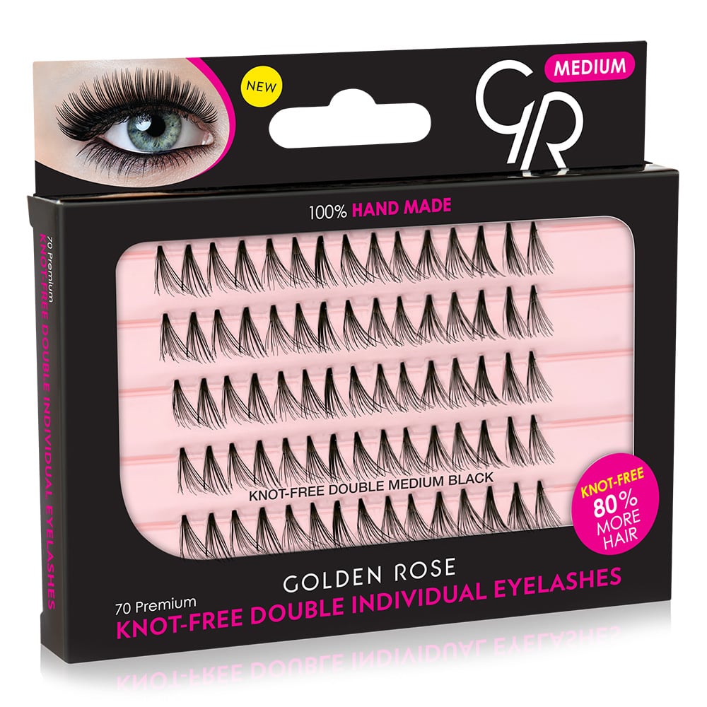 Knot - Free Double Individual Eyelashes - Golden Rose BiH
